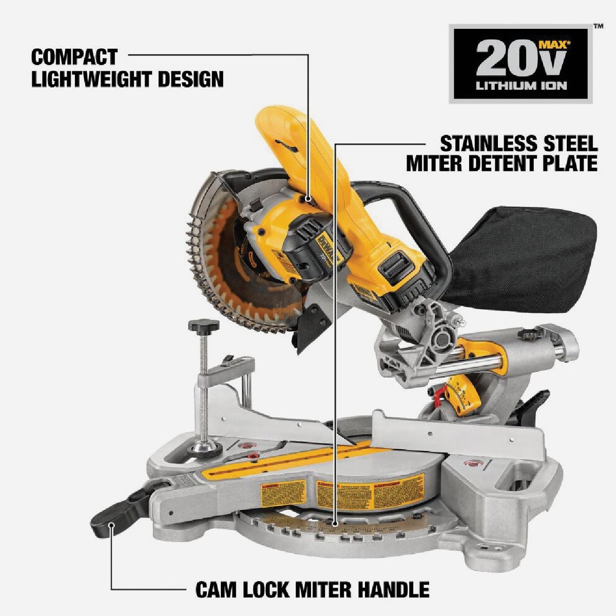 DEWALT 20V MAX 7 1 4 In. Sliding Compound Cordless Miter Saw Kit with 4.0 Ah Battery Charger Power Townsend Company