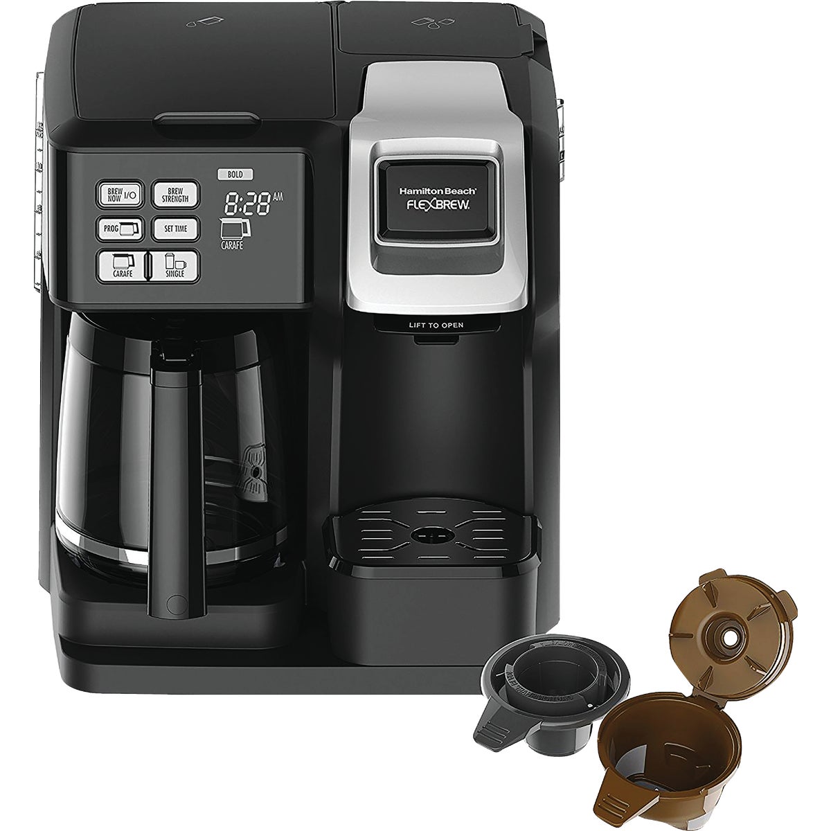 Hamilton Beach FlexBrew Trio 12 Cup Black Coffee Maker Power Townsend Company